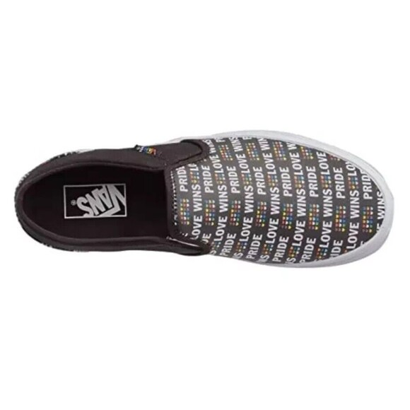 Vans Pride Womans Size 8 Love Wins Asher Slip On Black Glitter Rainbow S… - Picture 8 of 15